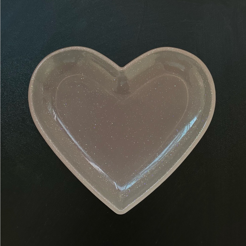 Heart-Shaped Glitter Dish